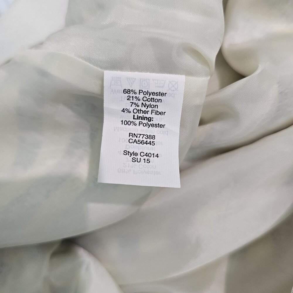 J. CREW F Women Sz 10 Gold Blue White Metallic Jacquard Brocade Skirt Lined Zip - Picture 9 of 10